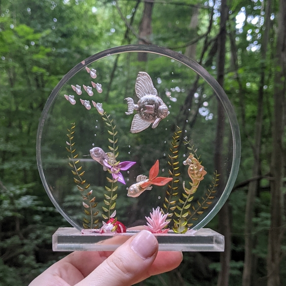 Lucite fish artwork
